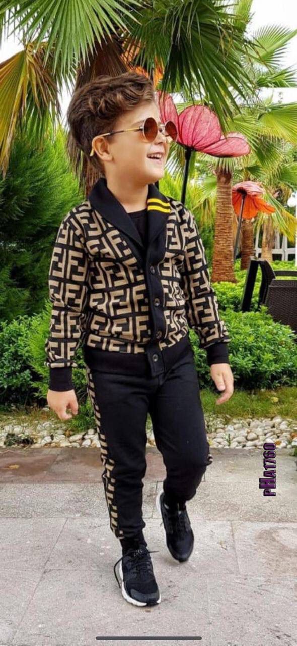  Fendi boys set(Cardigan,shirt,trouser)