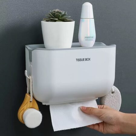 Wall Mount Toilet Paper Holder with Accessories Side Hook