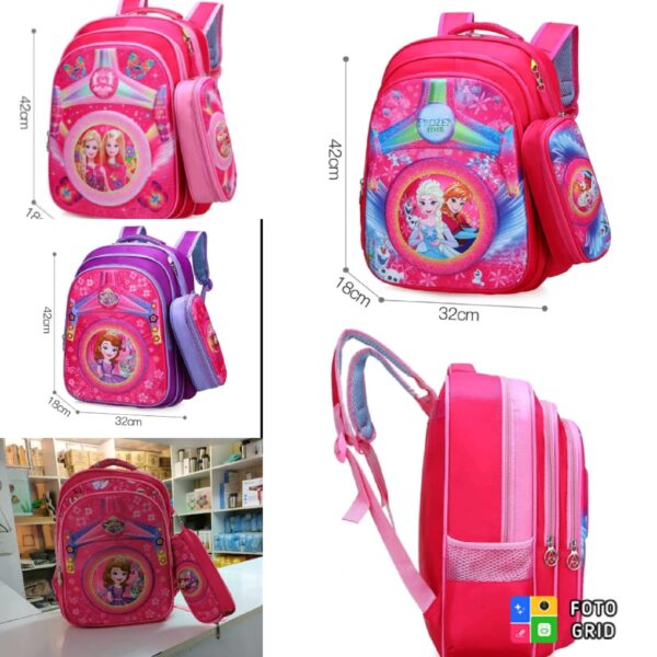 2in1 Disney cartoon girls school backpack
