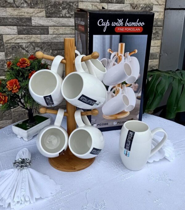 6pcs cup set with wooden stand