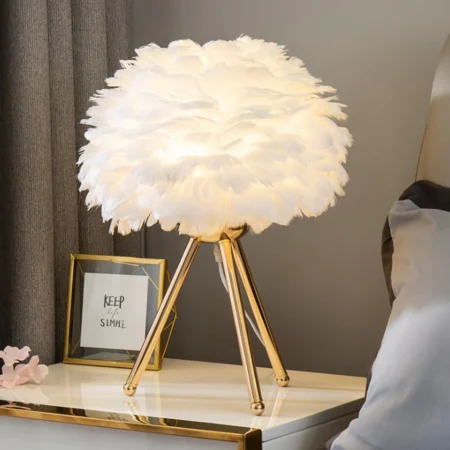 Modern Goose Feather LED Lampshade