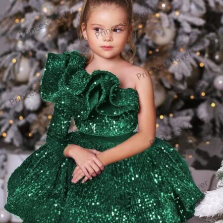 Sequin one shoulder girl dress?