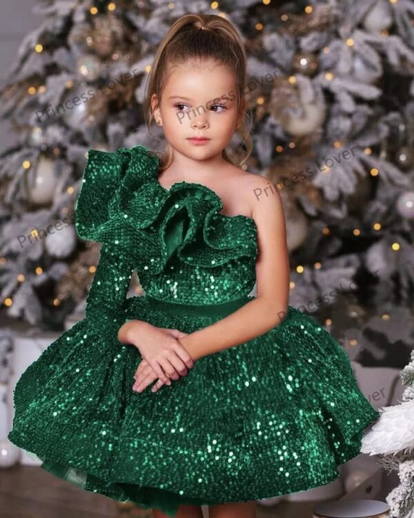 Sequin one shoulder girl dress?