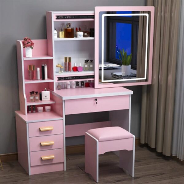 Sliding Mirror Dressing Table with LED light
