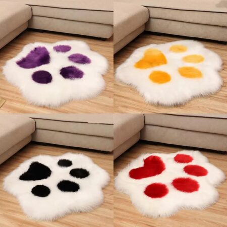 Cute Cat Paw Pattern Soft Plush Carpet