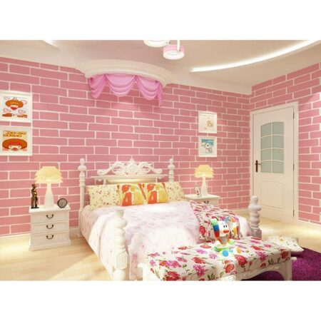 Wallpaper 34 House of pink brick pattern PVC self adhesive wallpaper