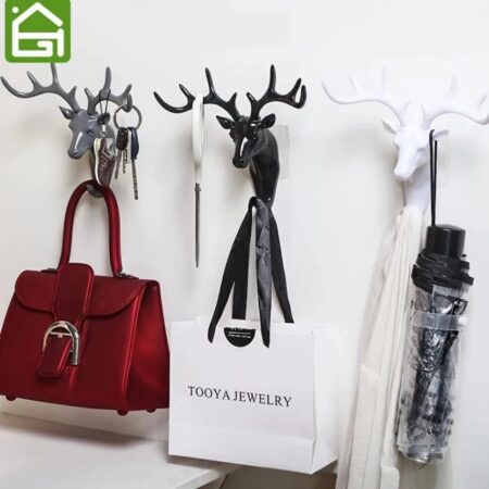 wall hanging hook vintage deer head antlers for hanging clothes hat scarf key deer horns