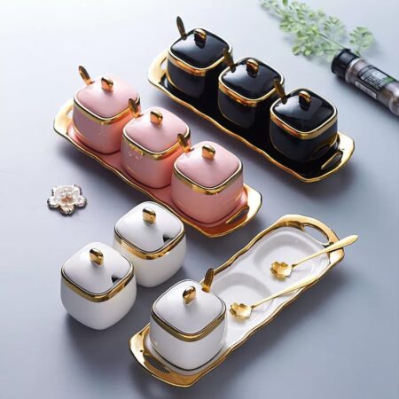 Nordic ceramic seasoning pot set