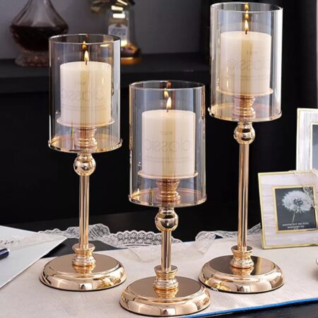 European metal candle holder