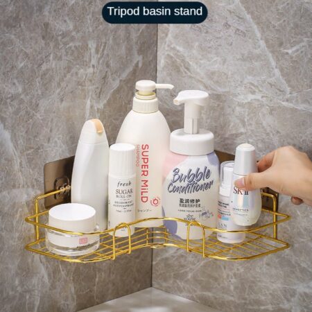 Stainless steel golden bathroom shelf