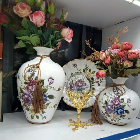 3pcs American style creative indoor pottery flower vase 