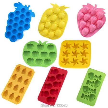 Mixed fruit design ice cube molds