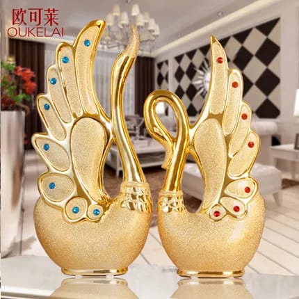 2pcs Gold Swan home/office décor