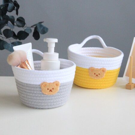 Handmade Bright-Colored Delicate Cotton Rope Sundries Basket