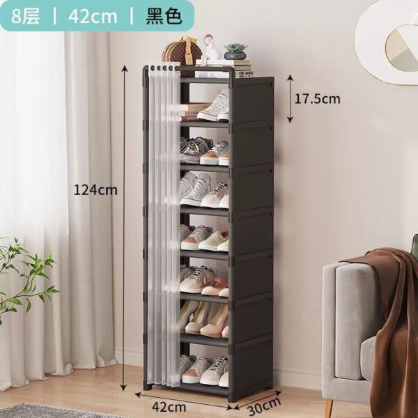 8- layer 2024 shoe rack organizer with fabric dustproof cover